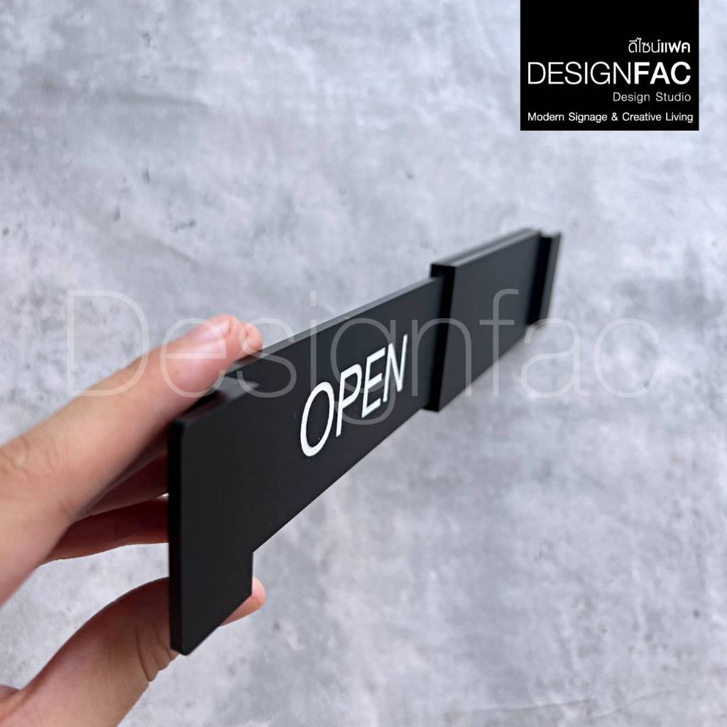 ป้ายเปิดปิดร้าน ป้ายOPEN CLOSED ป้ายเลื่อนติดจากด้านใน ป้ายร้าน โมเดิร์นมินิมอล,Designfac