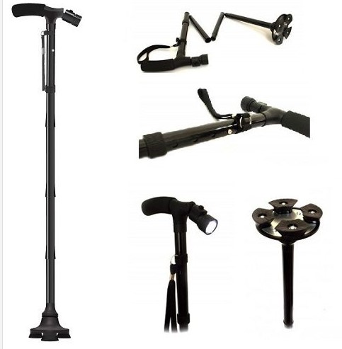 HE-075 ไม้เท้าช่วยพยุงเวลาเดิน ไม้เท้าช่วยพยุงตัว Baston Plegable Magic Trusty Cane Como Lo Vio En Tv