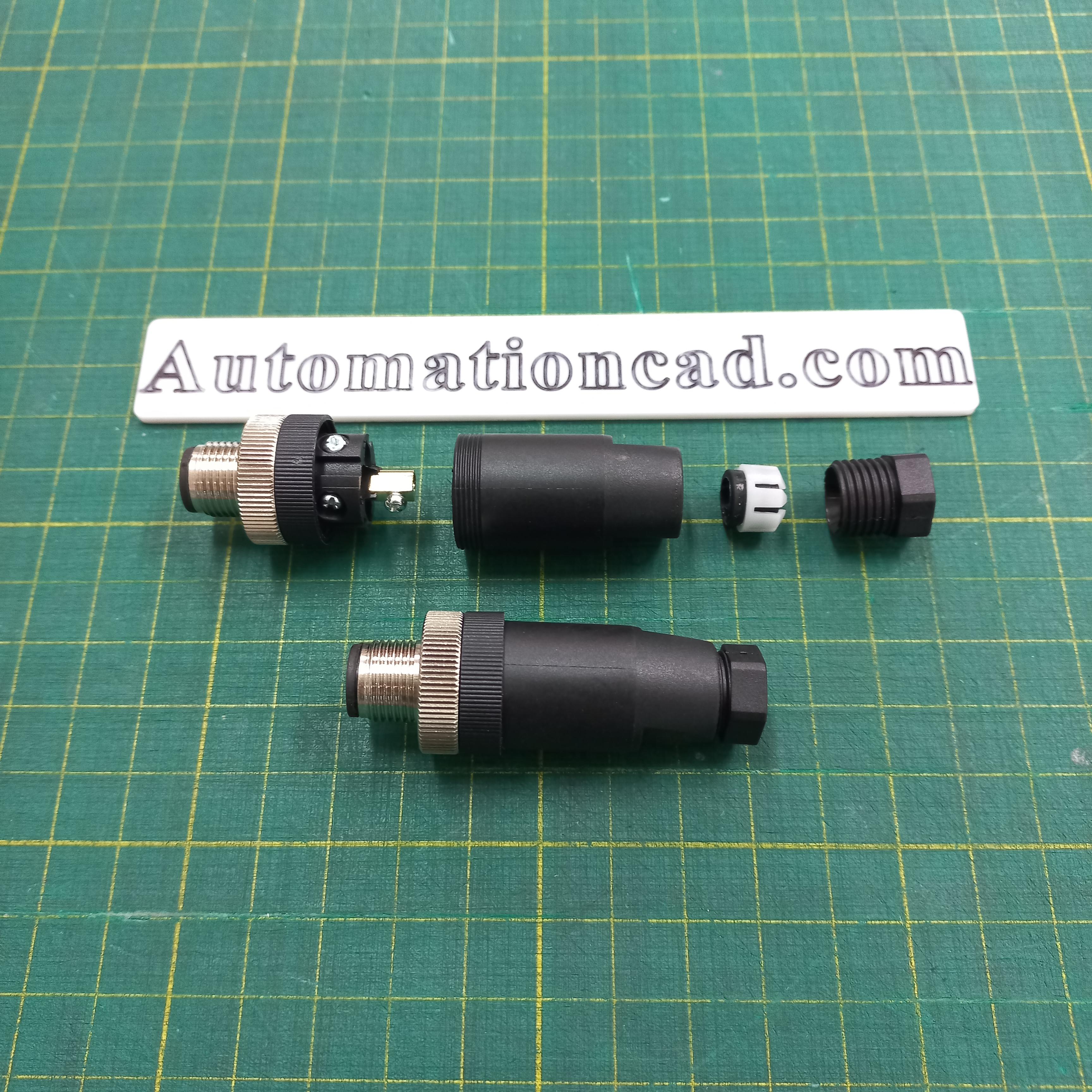 หัวคอนเนคเตอร์ M12 5Pins แบบตรง ตัวผู้ Connector
