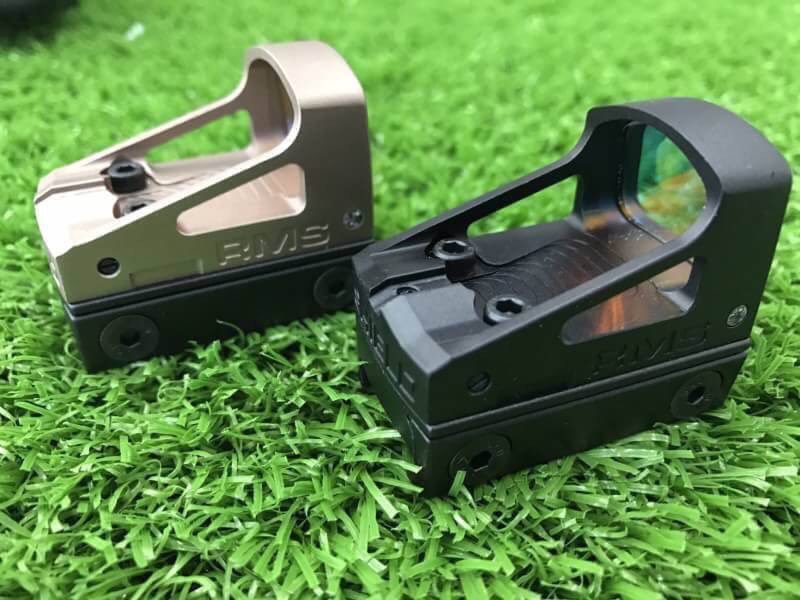 New.GB RMS Reflex Mini Red Dot Sight With Vented Mount and Spacers For Airsoft Glock Pistol Aluminium Black NGA1323 ติดกับปืน GLOCK 17 / 18 / 19 และ ปืนยาว M4 CMMG .22 ราคาพิเศษ