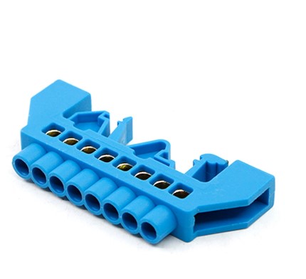 BAR กระจายไฟฟ้า 1 แถว 8 ช่อง แบบเกาะราง BAR GROUND บาร์กราวด์