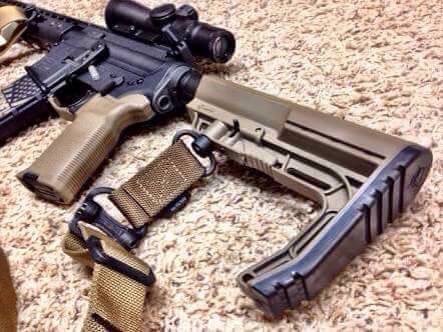 New.สินค้าขายดี พานท้าย M4 / M16 ใช้กับปืนจริง MFT Battlelink Minimalist Stock Review สีดำ สีทราย ราคาพิเศษ