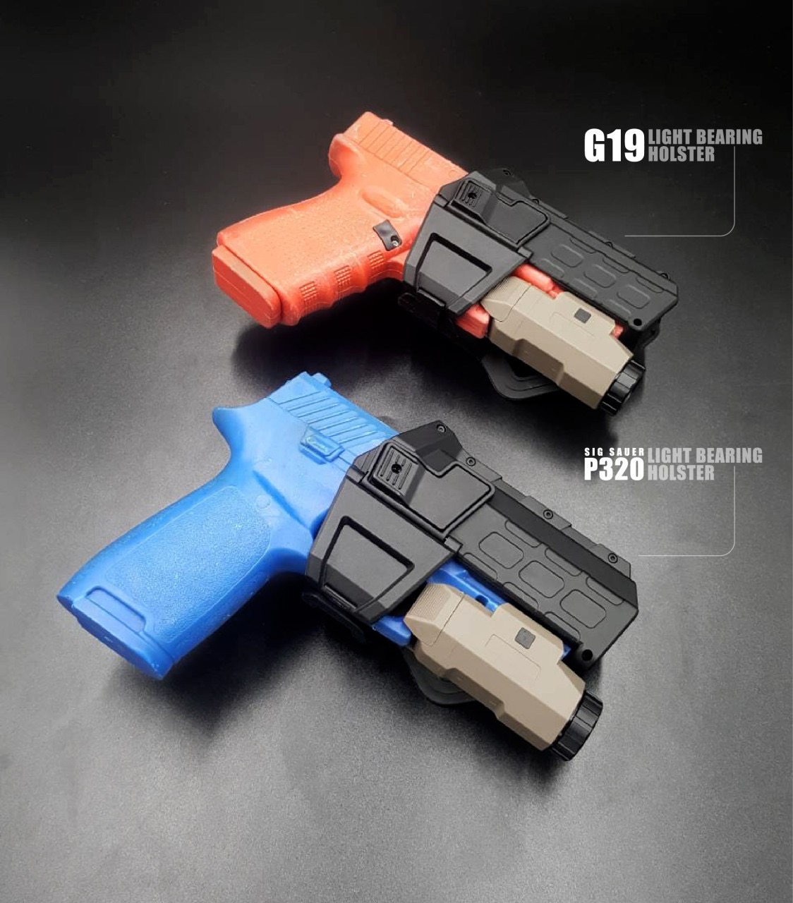 New.ซองปืน G19 ติดไฟฉาย/เลเซอร์ ( G19 Light Bearing Holster ) 🔨 ผลิตจาก Polymer เกรดคุณภาพ 🔨 สำหรับ G19 ที่ติดไฟฉาย/เลเซอร์ ได้ทุกชนิด 🔨 ปลดล็อคนิ้วชี้ ใช้งานปลอดภัย ( ล็อคกับช่องคัดปลอก ) 🔨 ด้านหลังเป็นเพลทเหน็บเข็มขัด