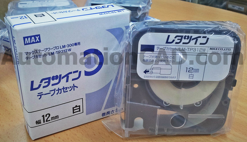 สติ๊กเกอร์ LABEL TAPE รุ่น LM-TP312W with CASSETTE WHITE 12 mm. ยาว 8 m ใช้กับ MAX LETATWIN