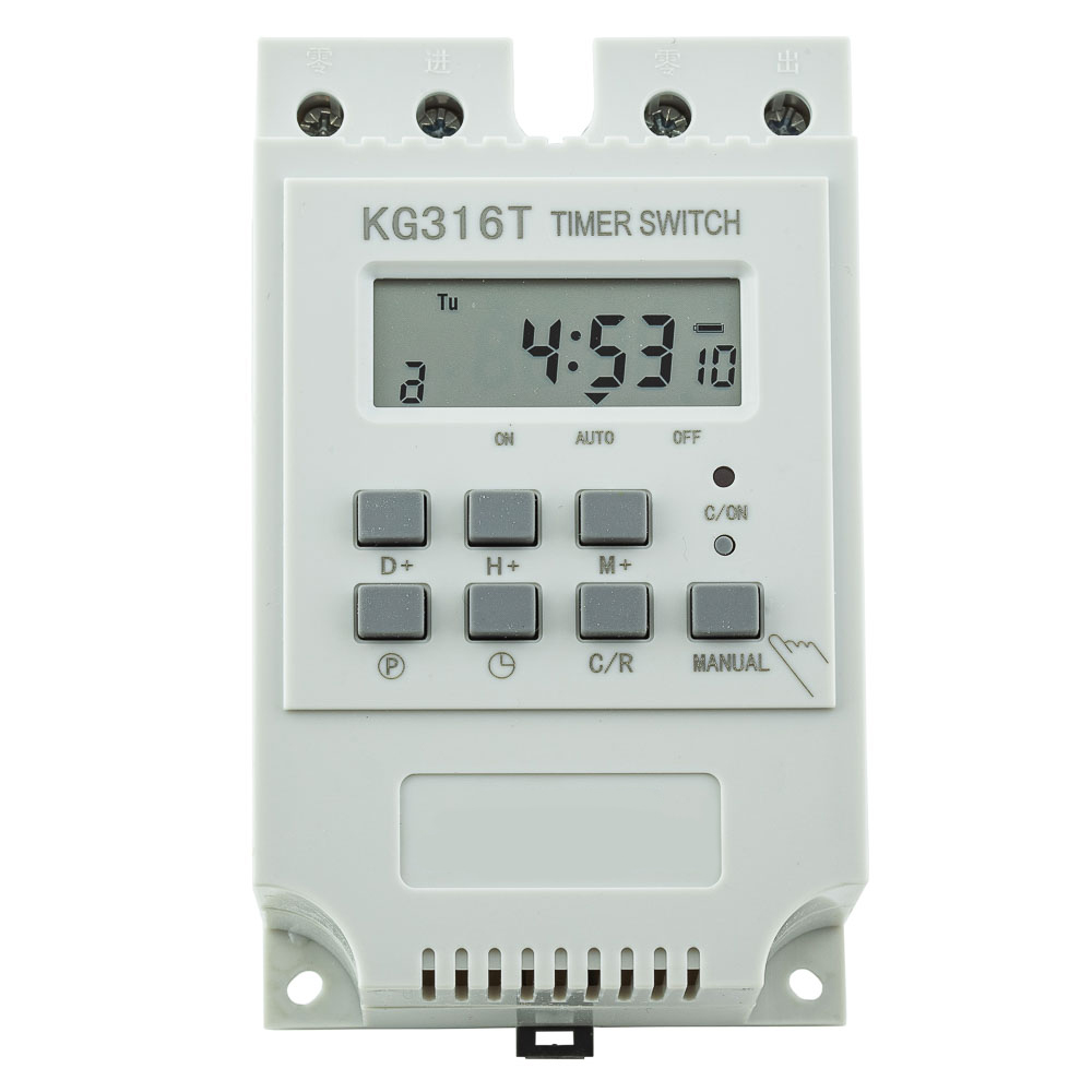 ไทม์เมอร์ KG316T 220VAC นาฬิกาตั้งเวลารายสัปดาห์ 30 โปรแกรม ไฟ 220VAC Timer Switch แบตเตอรี่ในตัว ทามเมอร์ KG316T