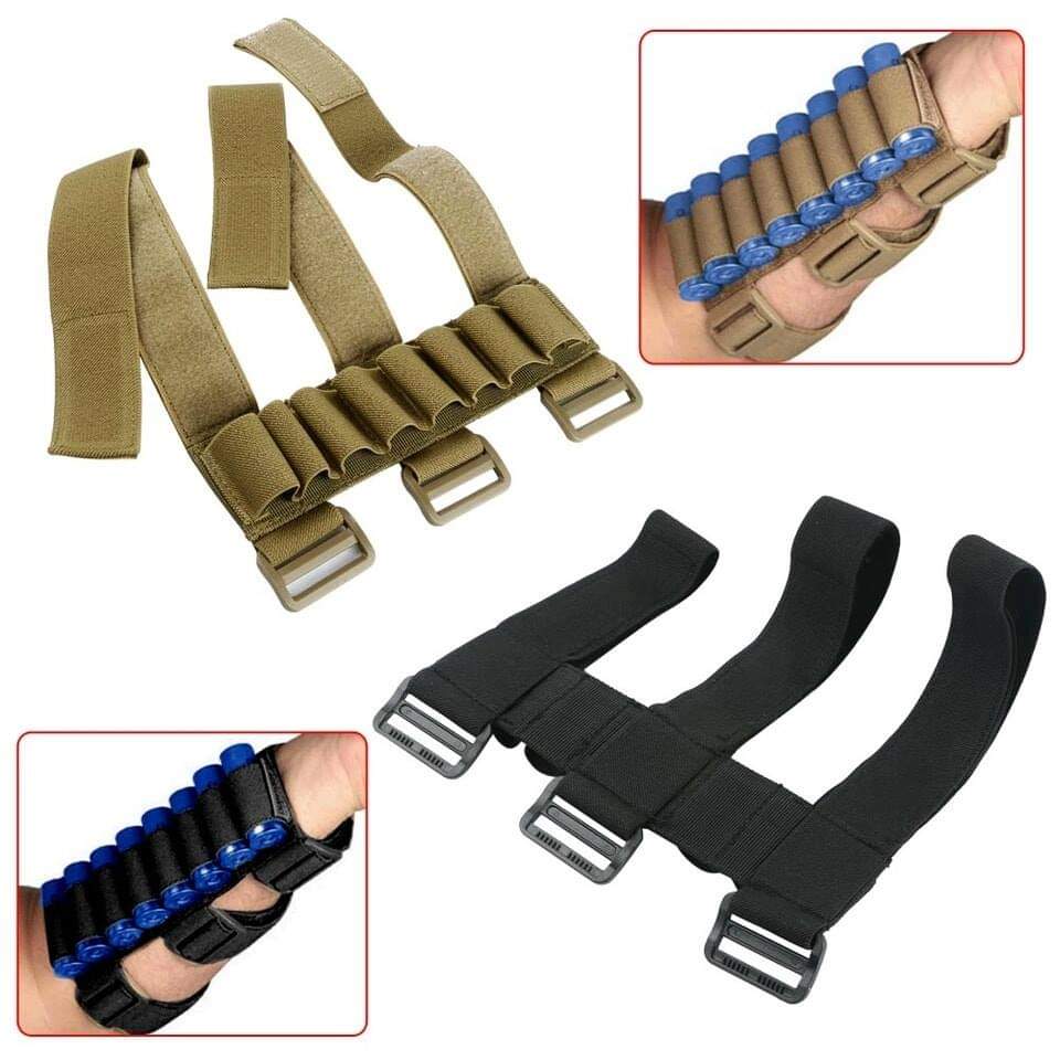 ปลอกแขนกระสุนลูกซอง บรรจุ 8 นัด (สามารถนำมายึดติดพานท้ายก็ได้) 2 สี ดำ ทราย ราคาส่ง 750 บาท