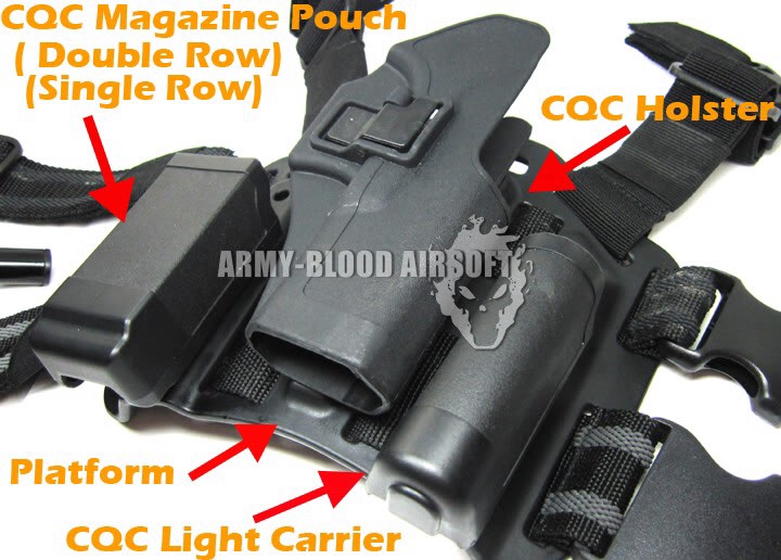 CQC Holster & Plateform with Light Carrier & Magazine Pouch(BK) prev next