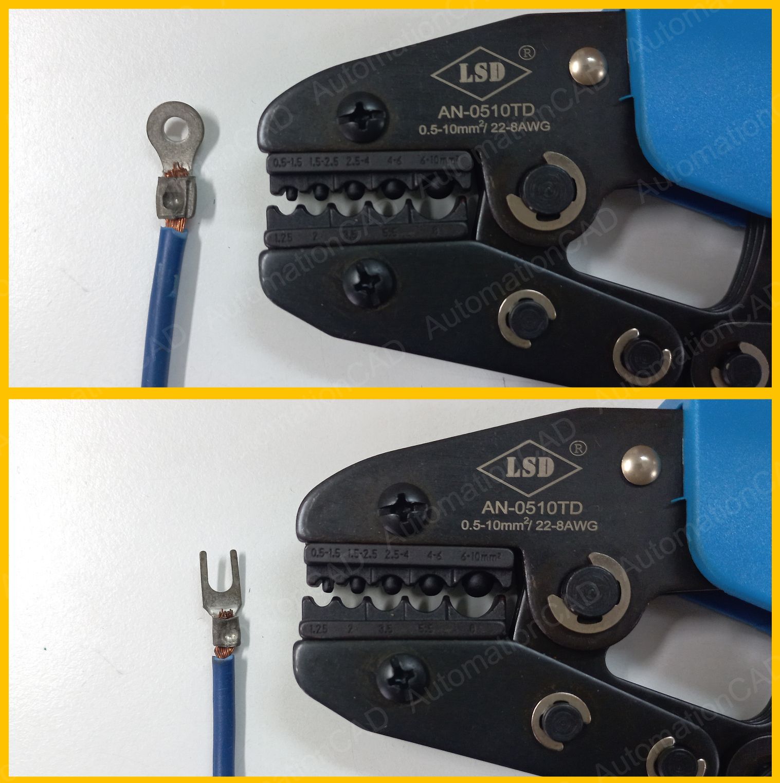 คีมย้ำหางปลาหัวบอล สีน้ำเงิน