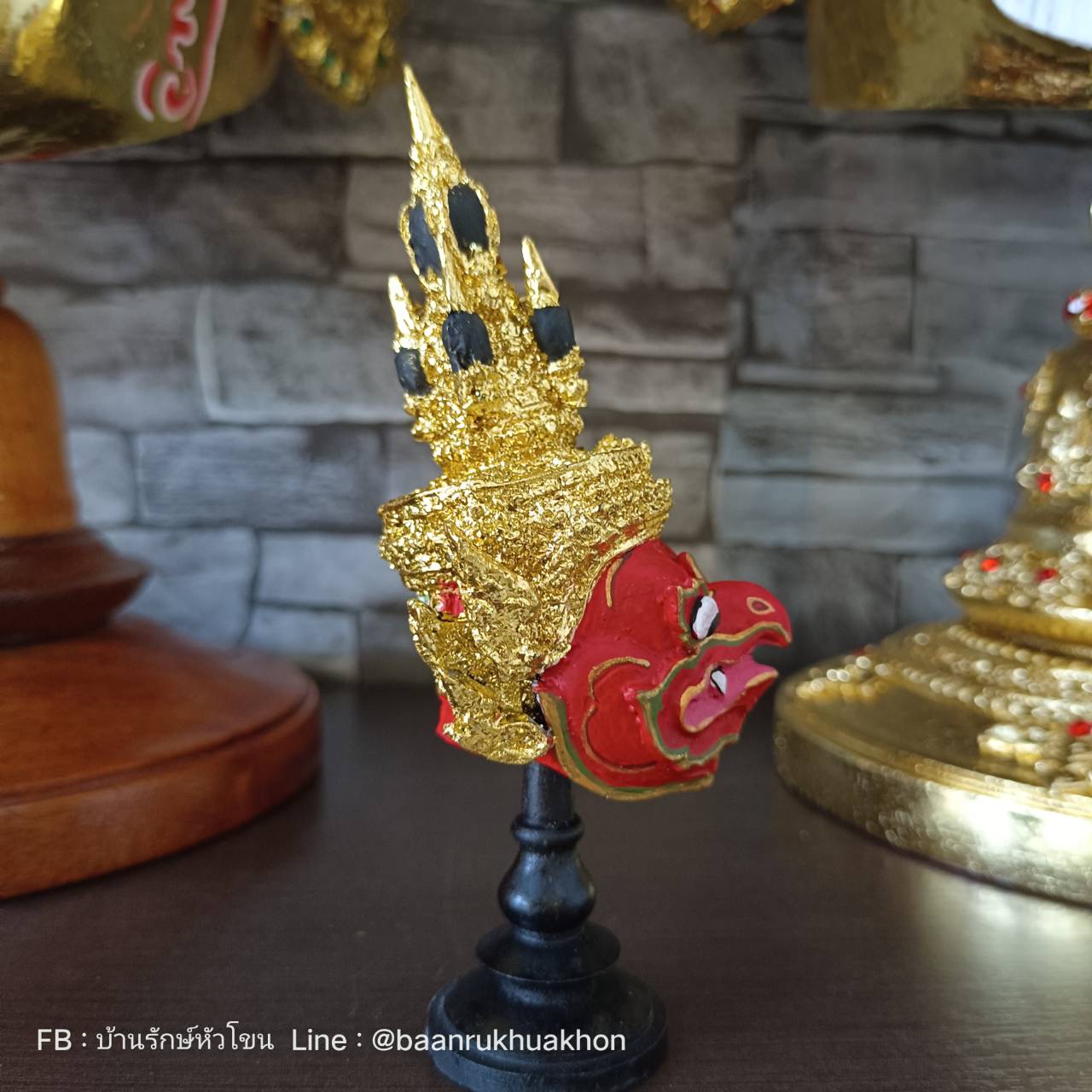 ครุฑ ขนาดจิ๋ว เรซิ่น พร้อมฐานสีดำ (ตั้งหน้ารถ)