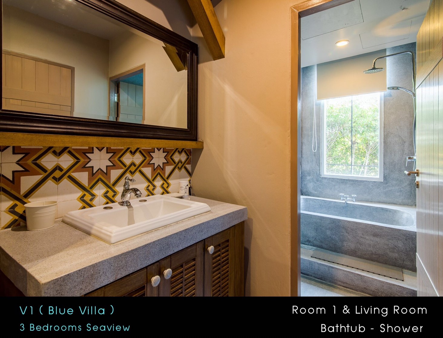 HR15019 บ้านพักหัวหิน บ้านทัศคานี บีช วิลล่า 1 ( Blue 3Bed Sea View )