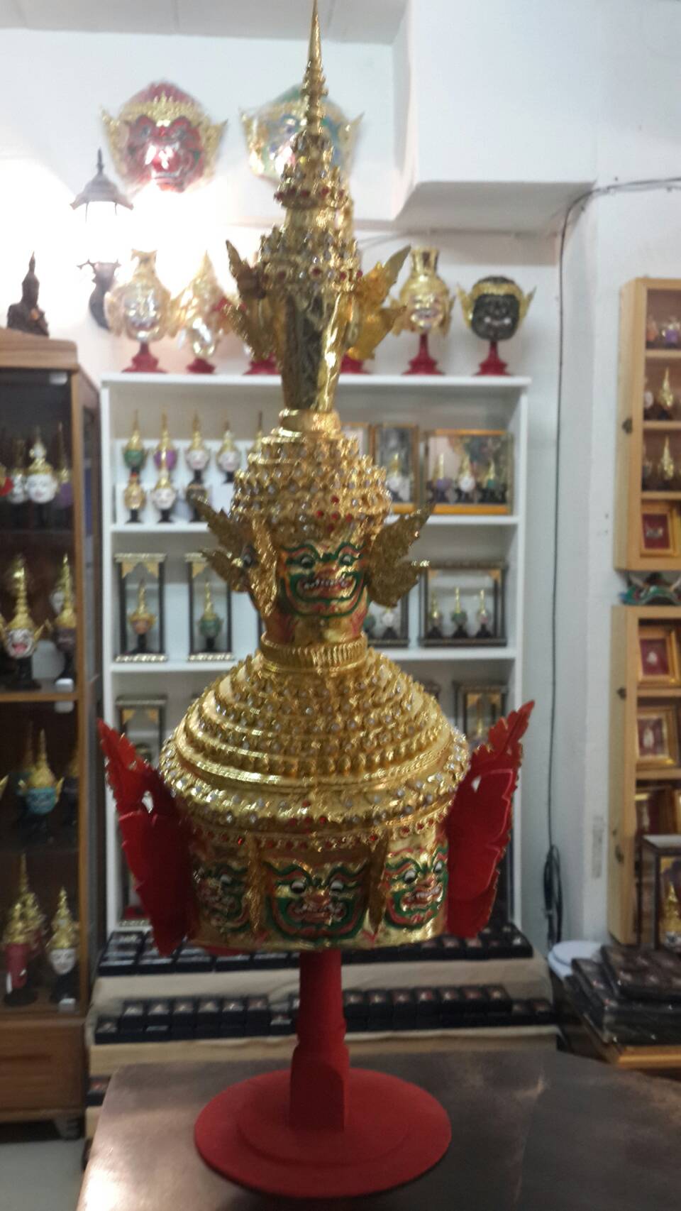 หัวโขน ทศกัณฐ์ (หน้าทอง) ขนาดสวมหัว