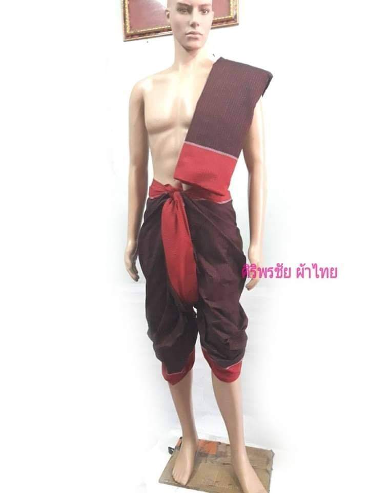 ผ้ามัดหมี่ตีนแดง ผ้าซิ่นตีนแดง ผ้าฝ้ายตีนแดง ผ้าทอพื้นเมือง บุรีรัมย์ ลายอัปสรา 2 เมตร