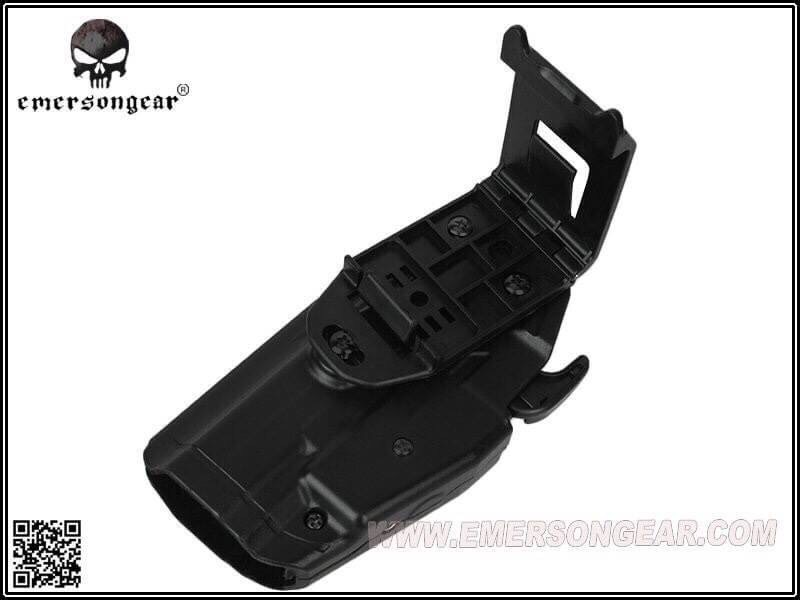 New.ซองปืนปลดเร็ว Emersongear 579 GLS Pro-Fit Holster ผลิตจากพลาสติกไนลอน ใช้ระบบล็อคแบบ GLS (ล็อคบริเวณโกร่งไก) สามารถใส่ได้กับปืนมากมายหลายรุ่น ไม่ว่าจะเป็น Glock, Hi-capa, Sig Sauer, beretta, S&W, H&K, Colt, CZ เป็นต้น ข้างในซองมีผ้ากำมะหยีรองรับแรงเสี