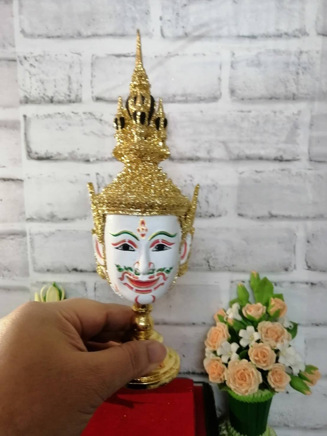 พระปัญจะสิงขร ขนาดกลาง เรซิ่นปิดทอง พร้อมฐานปิดทอง