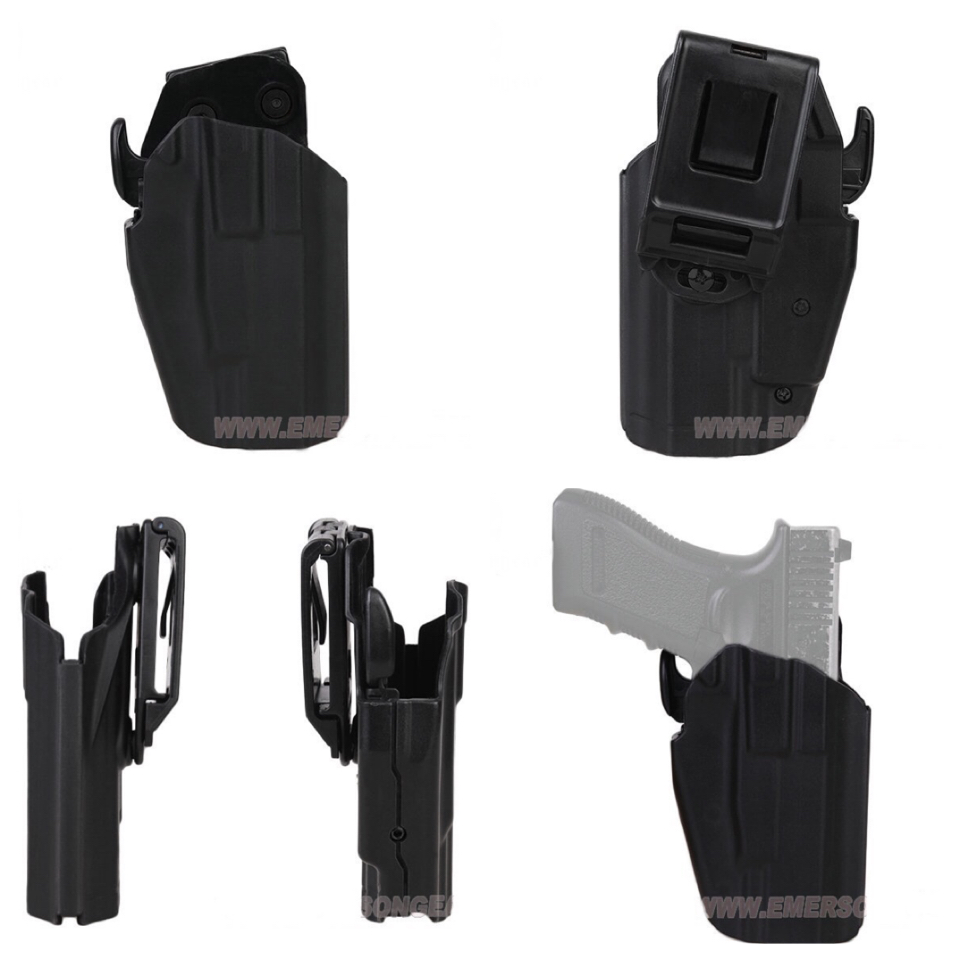ซองปืน ยี่ห้อEmersonGear RightHand 579 Gls Pro-Fit Holster ซองปืน(มือขวา)จากค่ายEmerson รุ่น579 วัสดุทำจาก Nylonคุณภาพสูงจึงยืดหยุ่นได้ดี และ ภายในบุด้วยผ้ากำมะหยี่ ทำให้หมดห่วงเรื่องตัวปืนเป็นรอยจากการใช้ซองปืนรุ่นนี้ได้ ตัวซองปืนโดดเด่นด้วยการออกแบบที่ส