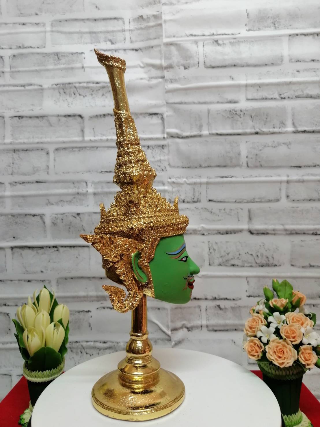 เศียรครู พระปรโคนธรรพ ขนาด 5 นิ้ว พร้อมฐานปิดทอง