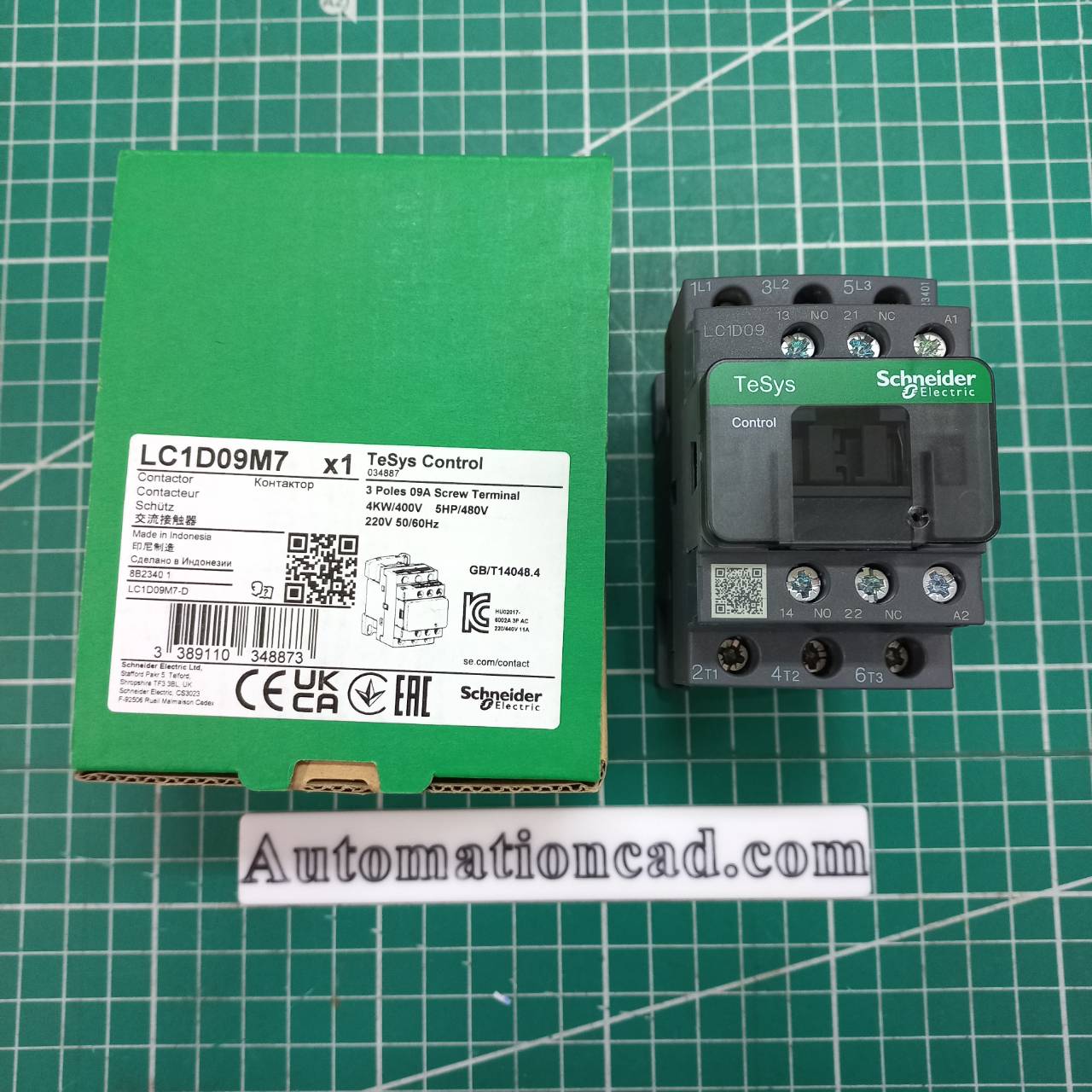LC1D09M7 แมกเนติก คอนแทคเตอร์ SCHNEIDER MagneticContactor LC1D09M7 coil 220VAC ทนกระแสได้ 9A