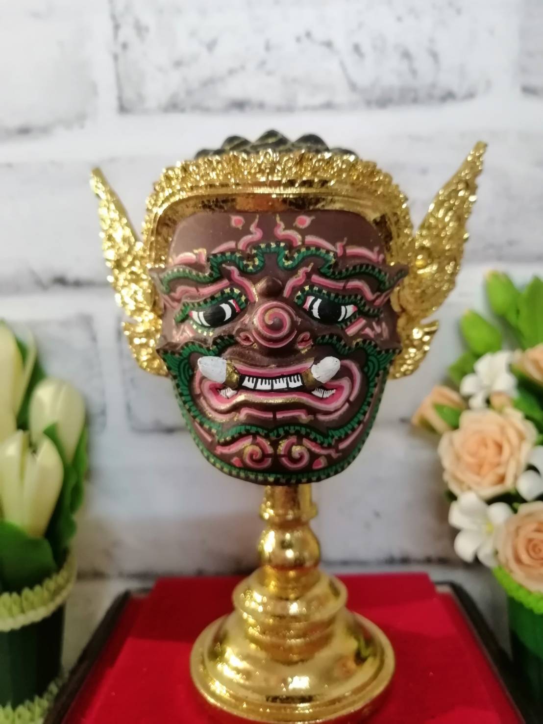 พระพิราพ ขนาดกลาง เรซิ่นปิดทอง พร้อมฐานปิดทอง