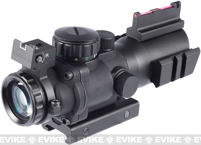 New.กล้อง Scope Visionking 4x32 Compact CQB มีรางข้าง+ศูนย์เรืองแสง Fiber Octic