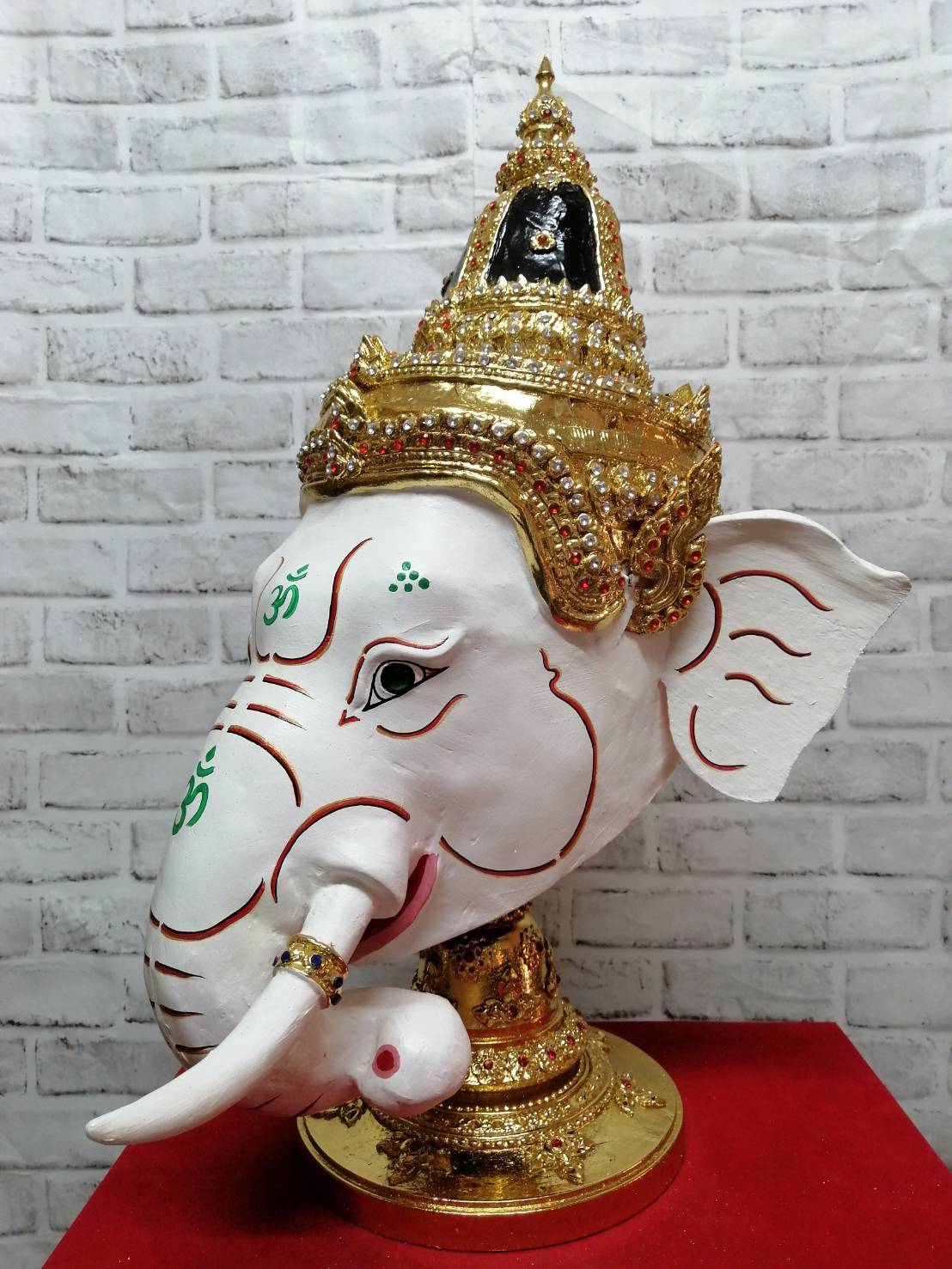 พระพิฆเนศ ขนาดครอบ (สีขาว)