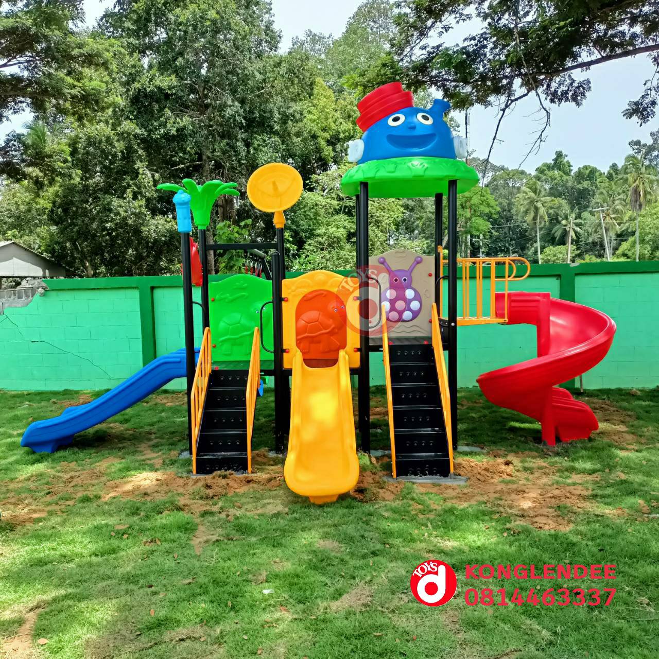 เครื่องเล่นสนาม ชุุดตัวตลกสามสไลท์ชิงช้า