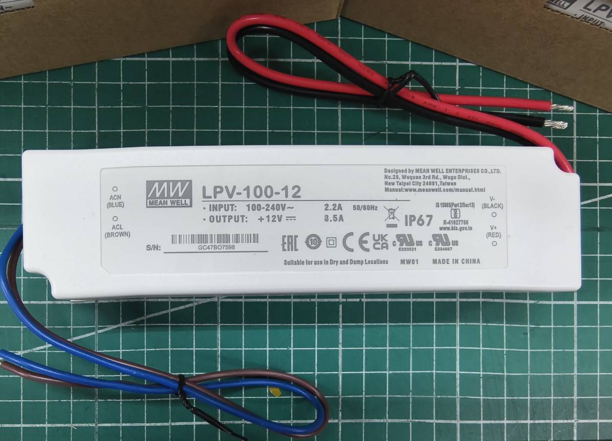 LED Driver พาวเวอร์ซัพพลาย LPV-100-12 Meanwell 12VDC 100W Switching Power Supply