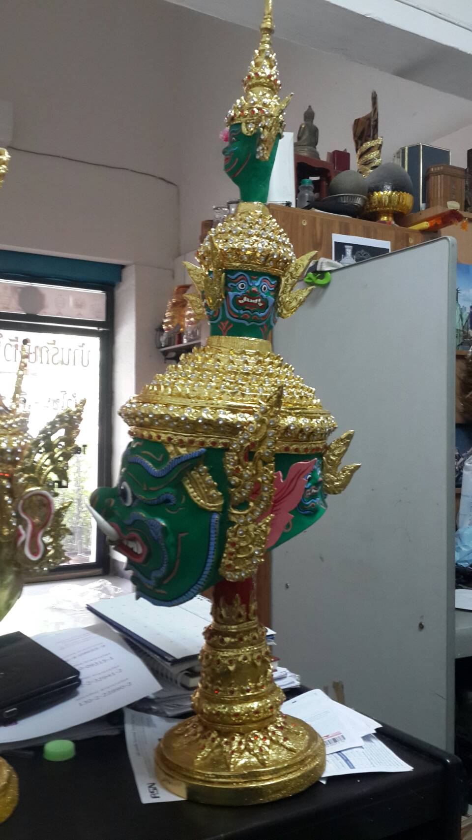 ทศกัณฐ์ (หน้าสีเขียว) ขนาดครอบ