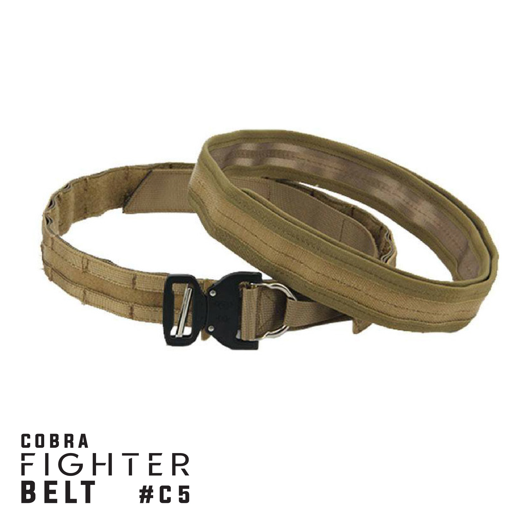 เข็มขัด COBRA fighter belt ( #C5 ) 💥เข็มขัดหัว Cobra ปลดไว มีห่วง D-Ring สำหรับเกี่ยวสายกันตก 💥เข็มขัดแบบ 2 ชั้น ( Double Layers Belt) 💥สายด้านใน สามารถสอดเข้ากับหูกางเกงได้ ใช้ประกบกับสายเส้นนอก 💥สายด้านนอกกว้าง 1.5"
