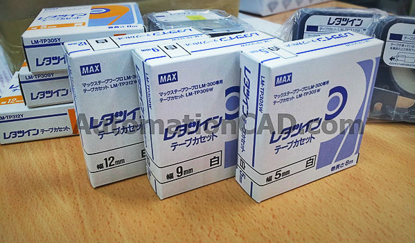 สติ๊กเกอร์ LABEL TAPE รุ่น LM-TP312W with CASSETTE WHITE 12 mm. ยาว 8 m ใช้กับ MAX LETATWIN