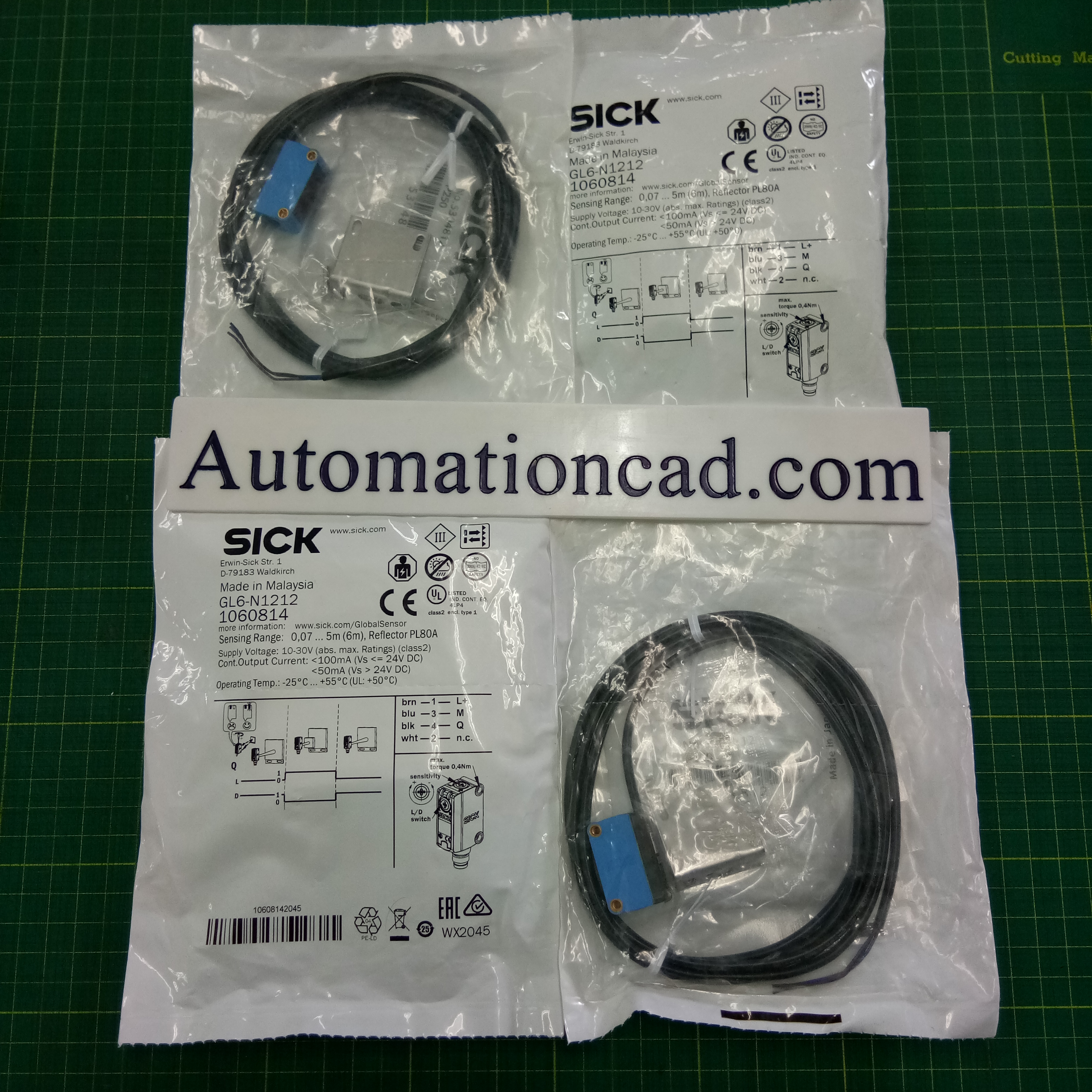 เซนเซอร์ SICK ระยะการตรวจจับ 6 m Photo Sensor Retro Reflective Mode