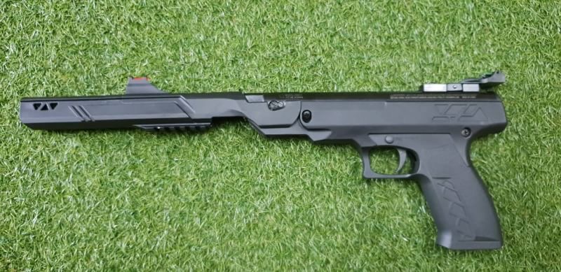 ปืนอัดลมสั้นระบบหักลำ ปืนอัดลมBenjamin ปืนอัดลมเบอร์1 Benjamin Trail NP Mark II .177cal. Air Pistol ปืนอัดลมเบอร์1 ✔Gun Weight น้ำหนัก 3.44 ✔Overall Length ความยาว 16" ✔Rail รางจับกล้อง 11mm dovetail ✔Mechanism Gas piston