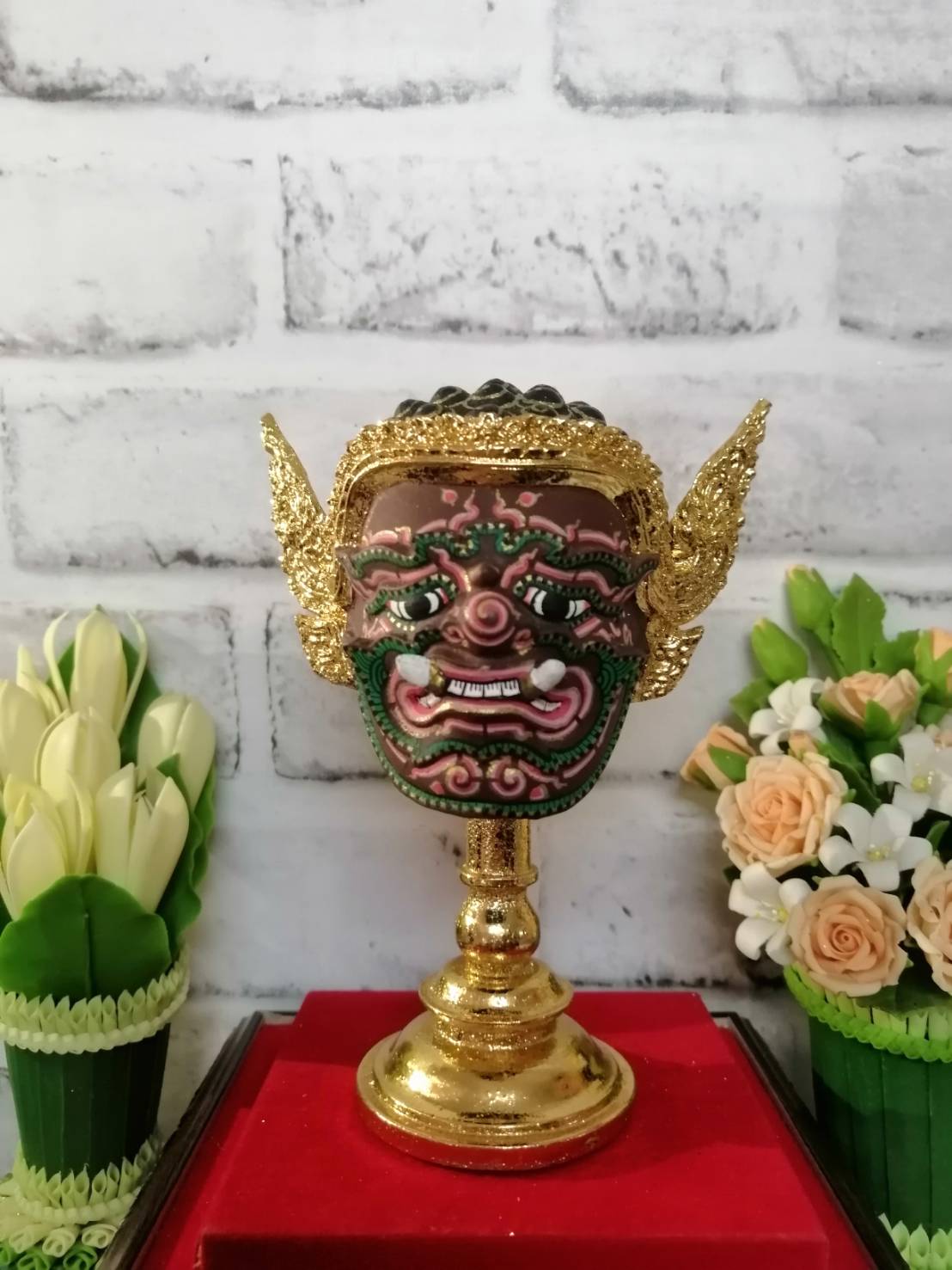 พระพิราพ ขนาดกลาง เรซิ่นปิดทอง พร้อมฐานปิดทอง