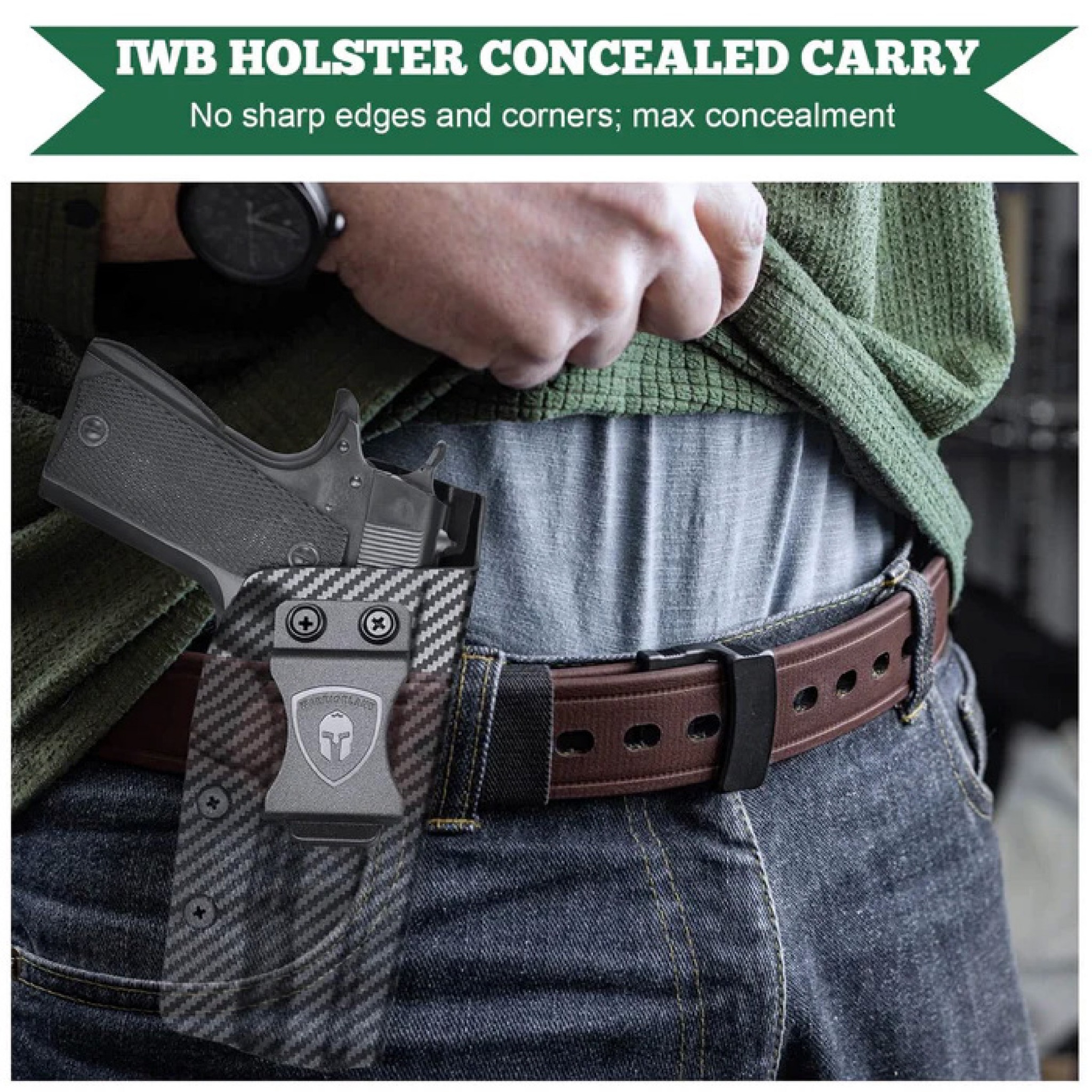 New. ซองพกใน Carbon Fiber 1911 (ไม่มีราง) Carbon Fiber Holster 1911 (ไม่มีราง) ( Warriorland ) - ผลิตจาก Carbon Fiber คุณภาพสูง - แผ่นหนา 2 mm. แข็งแรงทนทา - ออกแบบให้ซองคลุมรอบโกร่งไก ป้องกันอุบัติเหตุ - ซองไม่เก็บความชื้น ทำความสะอาดง่าย - ปรับความกระชั