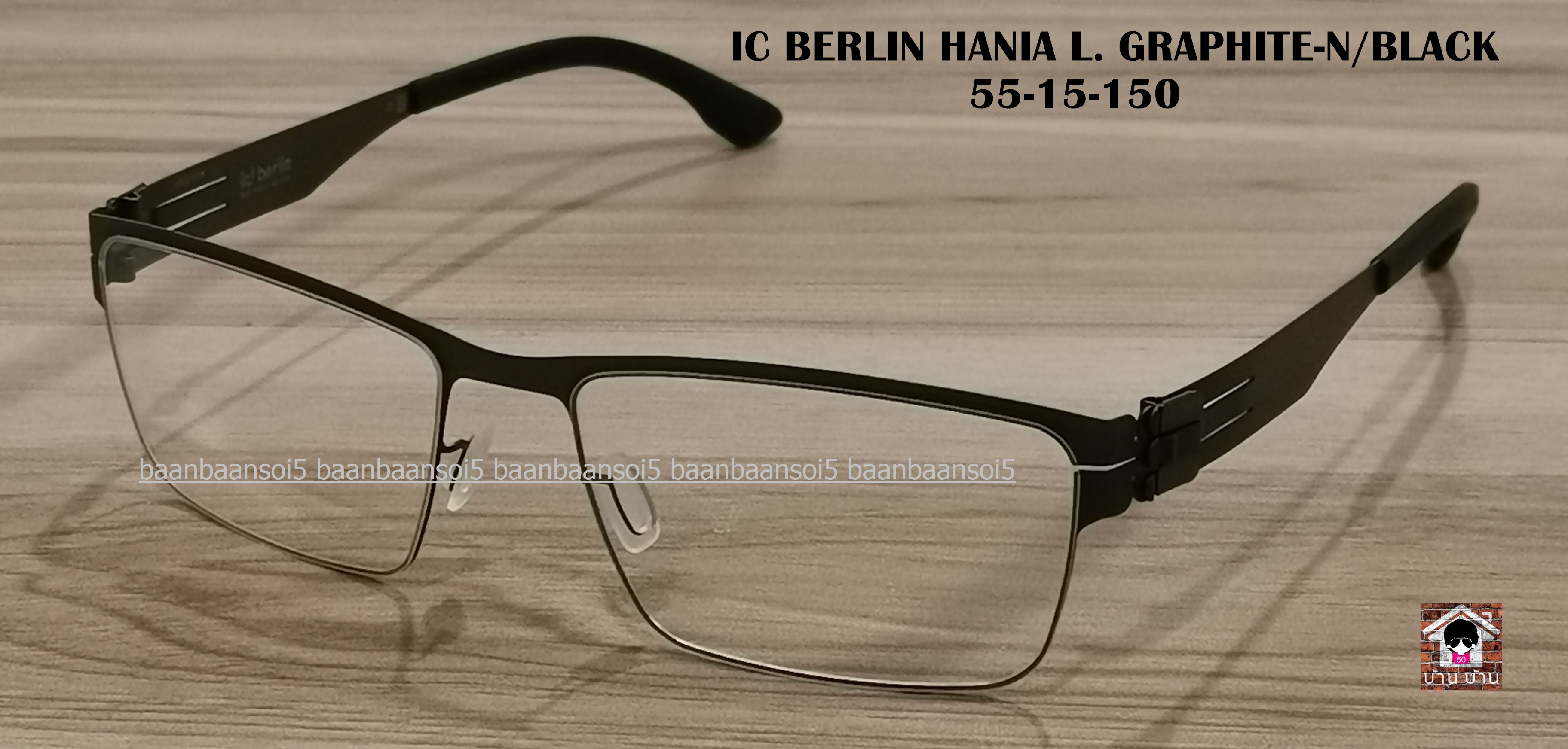 IC! BERLIN HANIA L. GRAPHITE-N / BLACK โปรโมชั่น พร้อมเลนส์เปลี่ยนสี Hoya Sensity ราคา 19,000 บาท