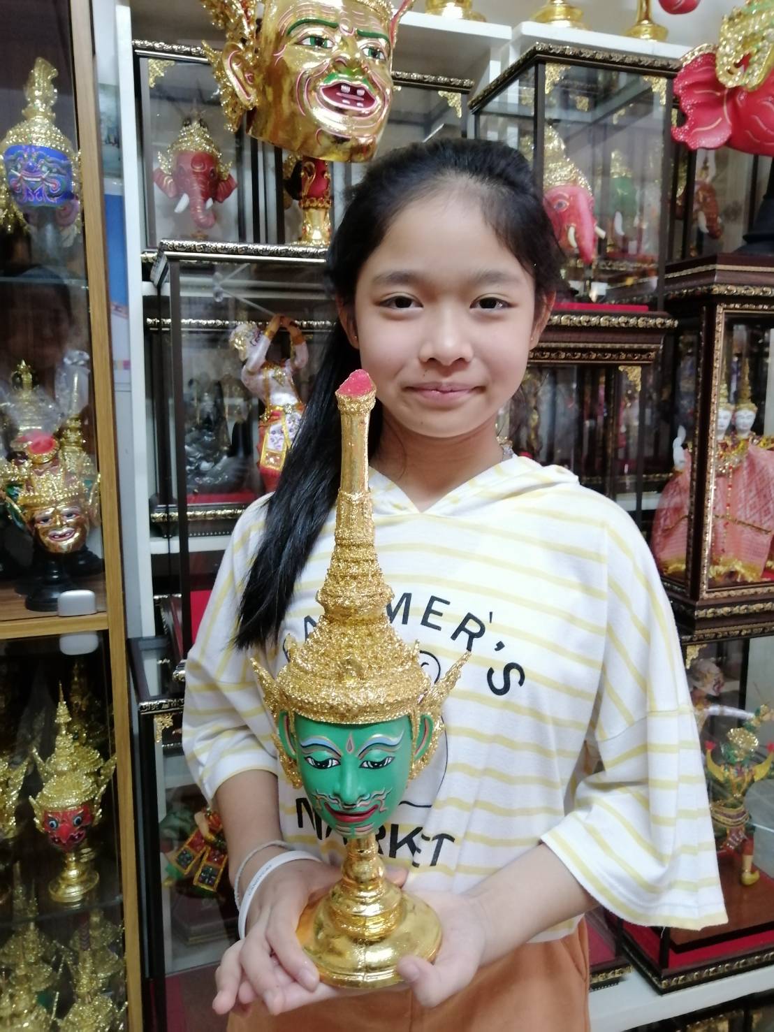 เศียรครู พระปรโคนธรรพ ขนาด 5 นิ้ว พร้อมฐานปิดทอง