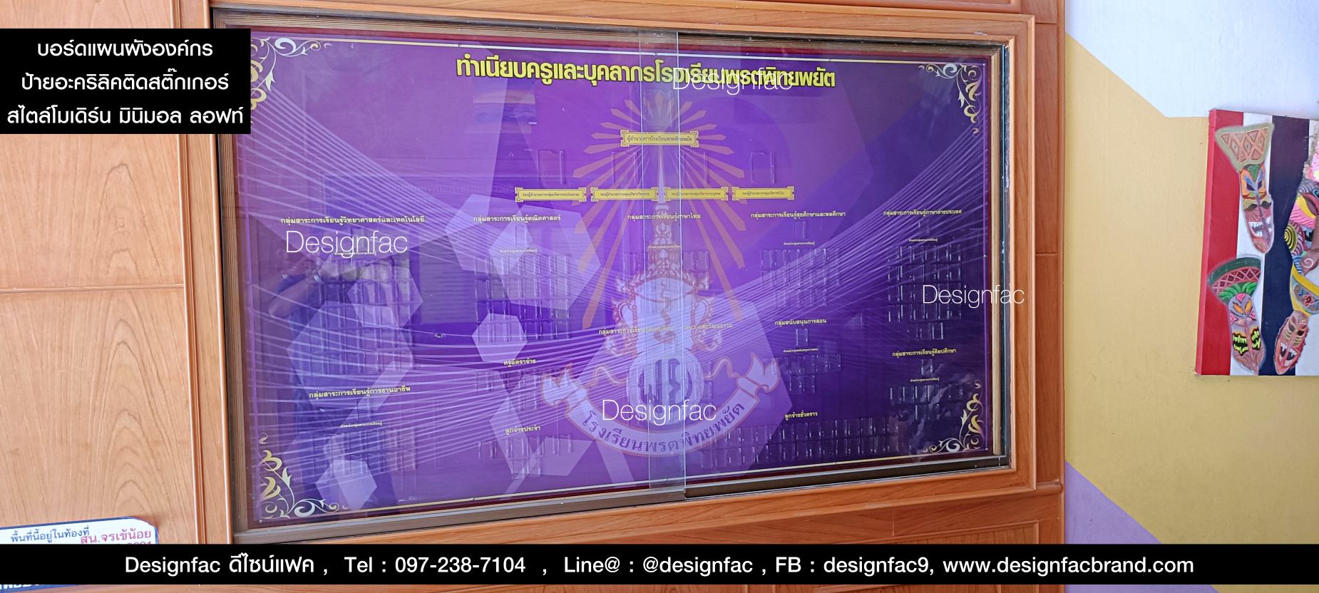 ป้ายผังองค์กร ป้ายแผนผังองค์กร บอร์ดผังองค์กรสวยๆ บอร์ดองค์กร สไตล์โมเดิร์น มินิมอล ลอฟท์