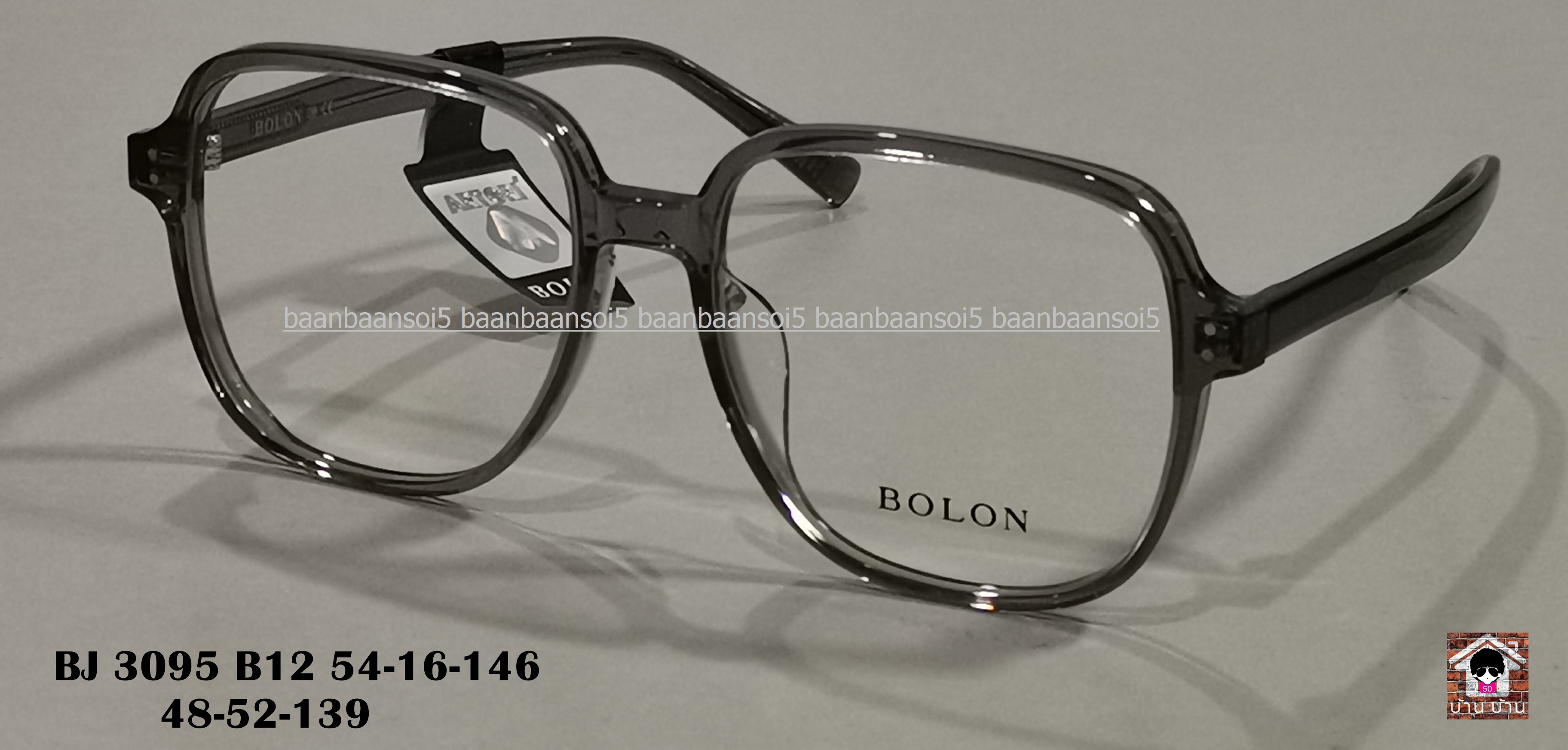 BOLON Tim BJ3095 เทาใส (B12) โปรโมชั่น กรอบแว่นตาพร้อมเลนส์ HOYA ราคา 3,690 บาท