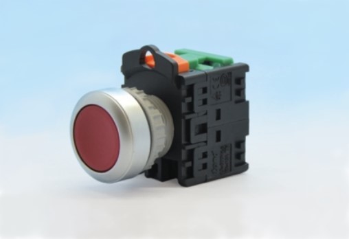 ปุ่มกด Push Button Switch 1NO+1NC TEND สวิตซ์กดหัวเรียบ รู 22 mm