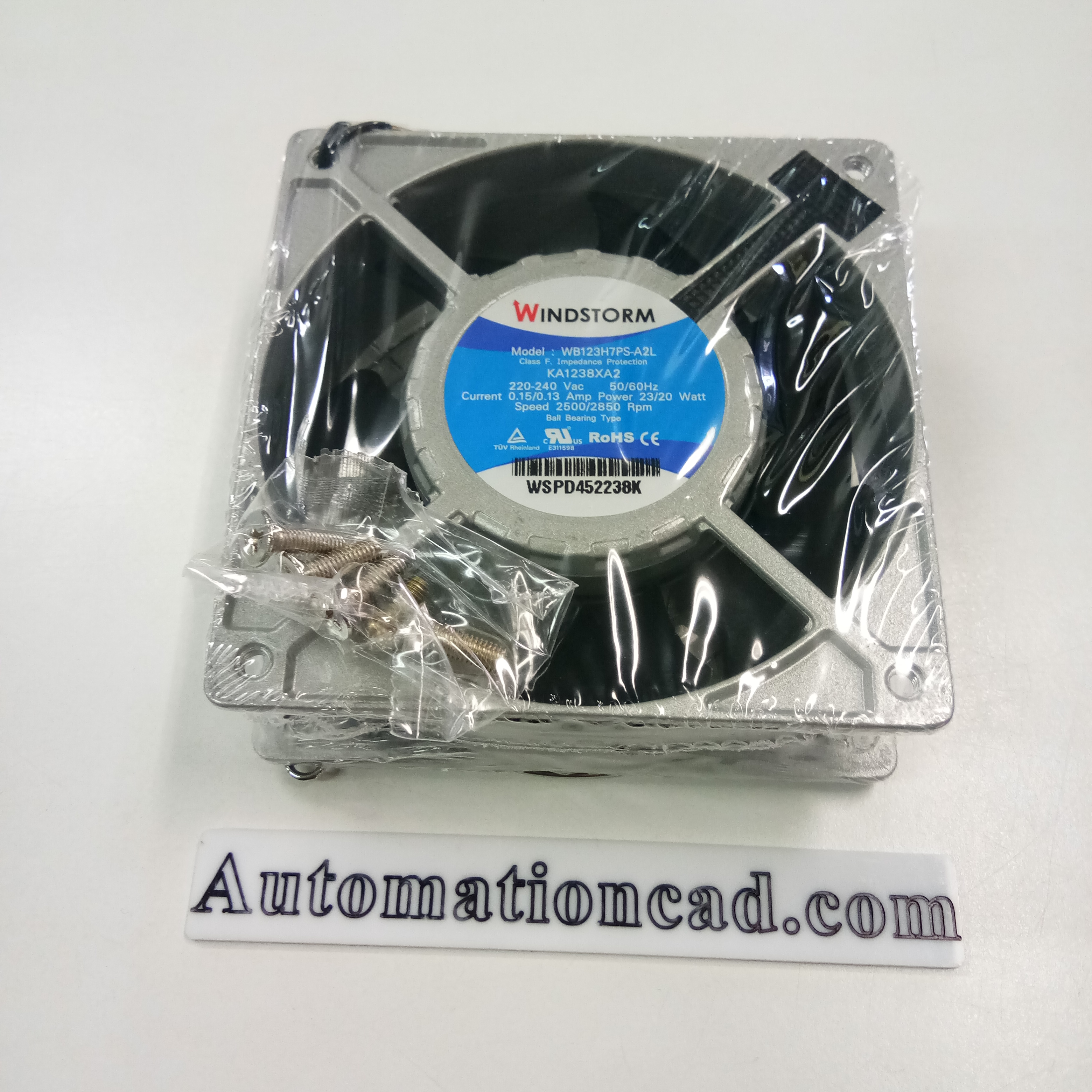 พัดลมระบายอากาศ WINDSTORM ขนาด 4.5 นิ้ว 200-240VAC พร้อมตะแกรง