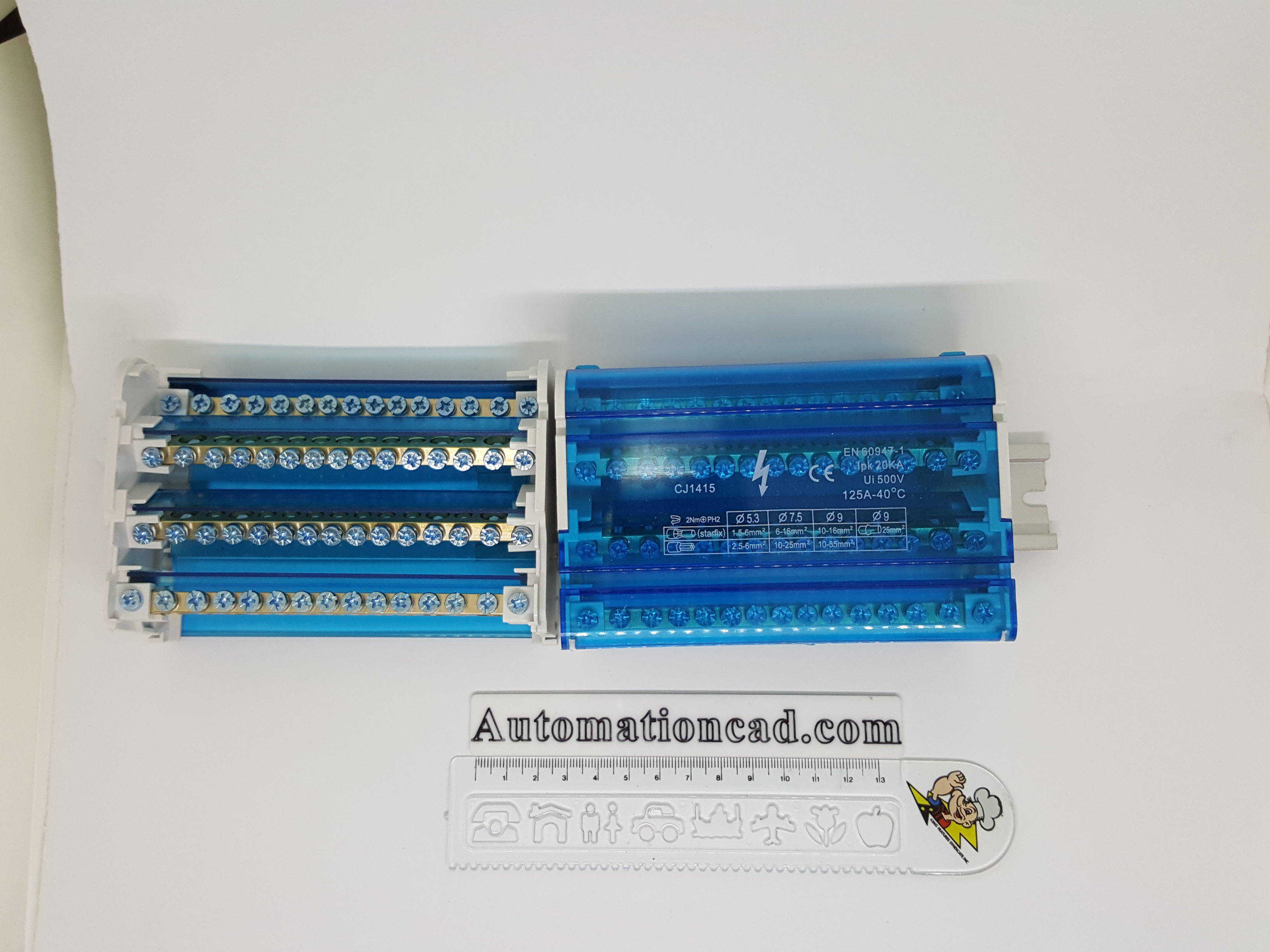 BAR กระจายไฟฟ้า 1 แถว 10 ช่อง แบบเปลือย BAR GROUND บาร์กราวด์