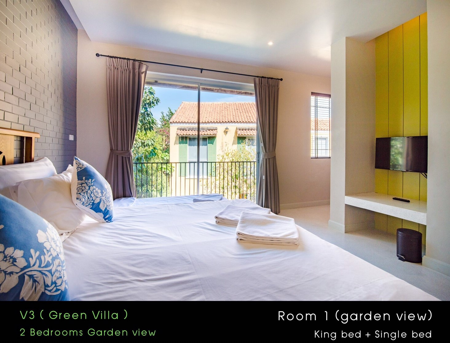 HR15023 บ้านพักหัวหิน บ้านทัศคานี บีช วิลล่า 3 ( Green 2Bed Garden View )