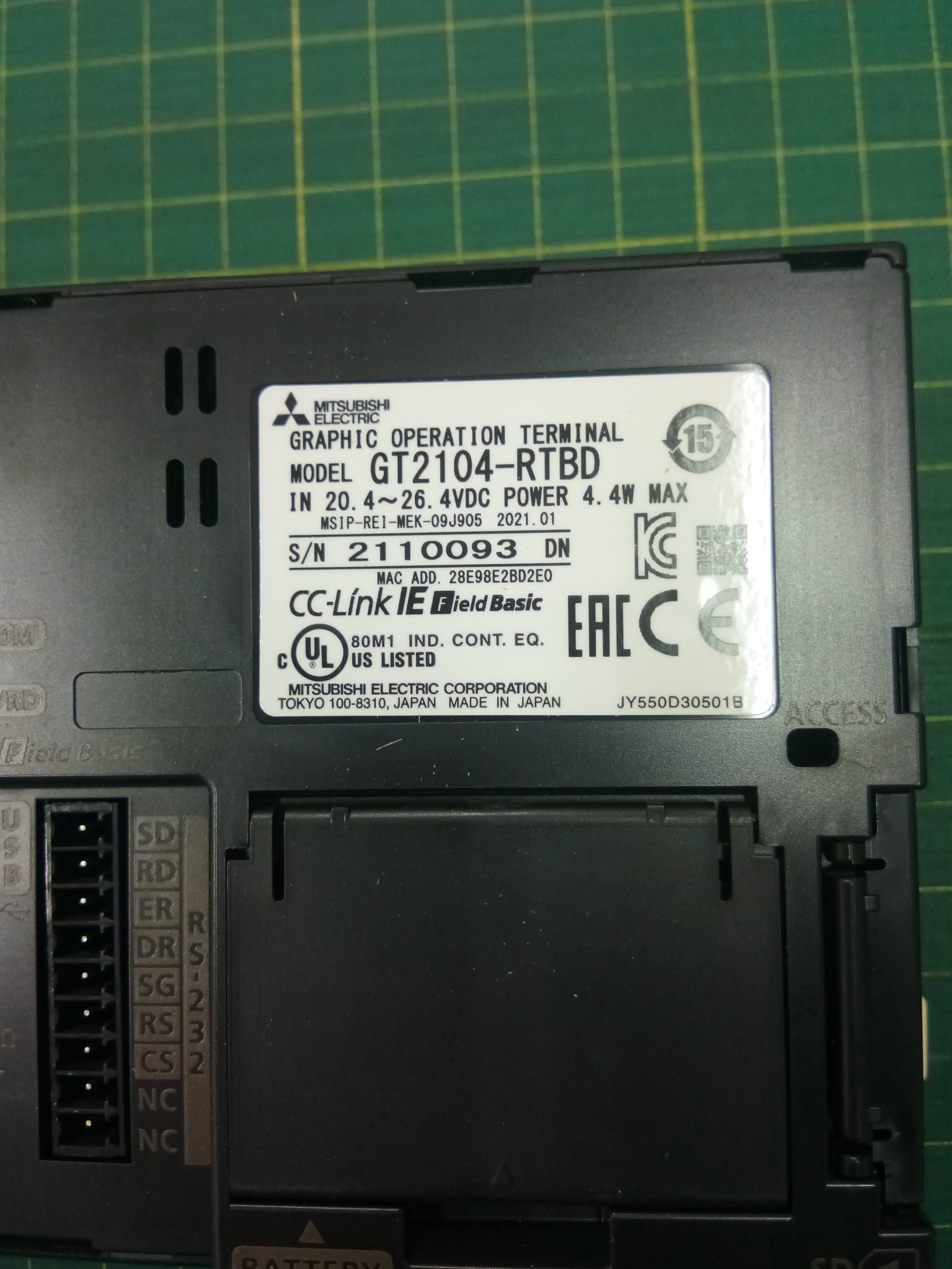 จอ MITSUBISHI รุ่น GT2104-RTBD หน้าจอ 4.3 นิ้ว เชื่อมต่อ PLC FX Series