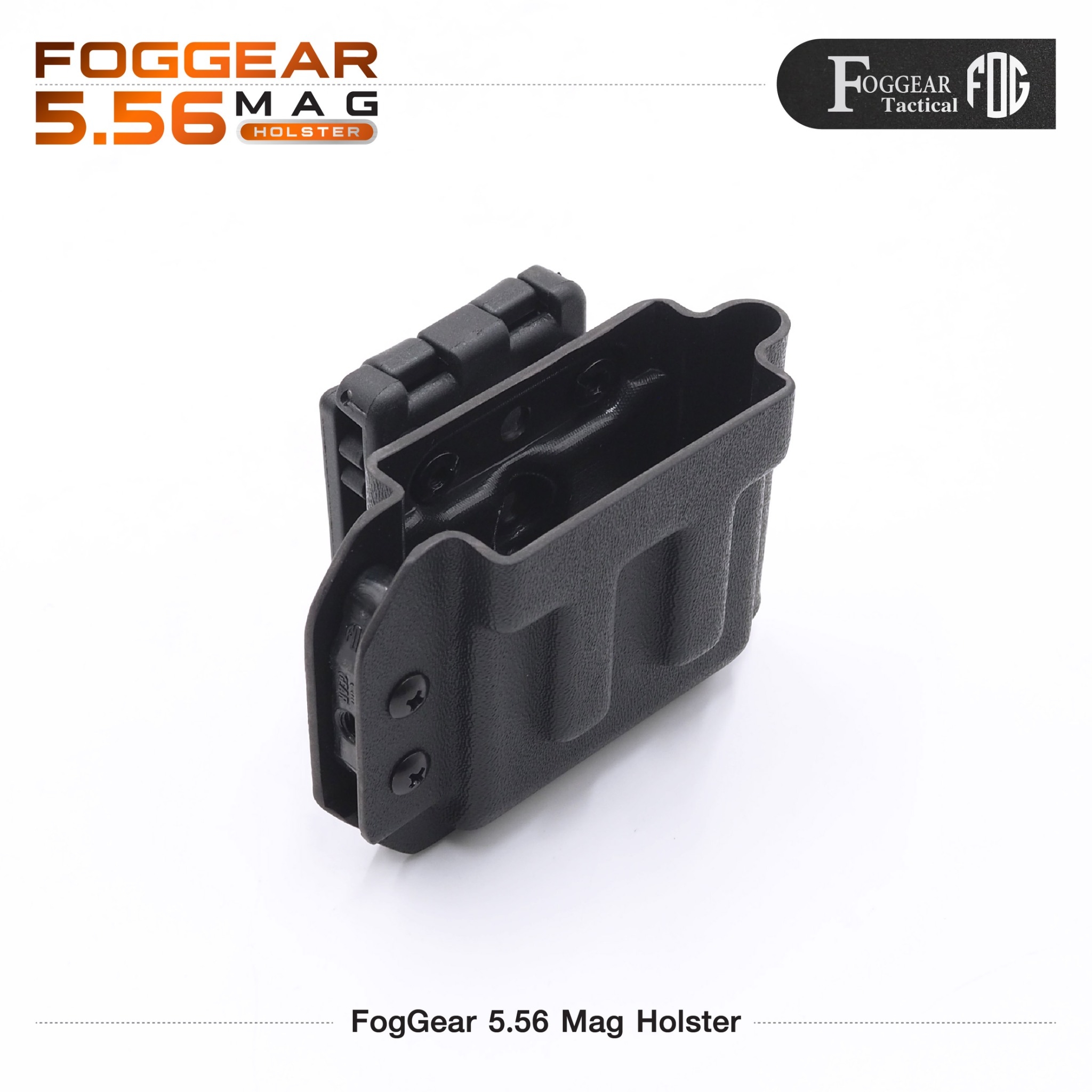 New.FogGear 5.56 Mag Holster ⭕ซองผลิตจาก Kydex เกรดคุณภาพ ⭕ช่องสำหรับใส่แม็ก 5.56 * 1 ⭕มีขากระเดื่องสำหรับปรับความกระชับ ⭕ขากระเดื่องถอดได้ ใส่ลูกยางแทนที่ได้ ⭕ตัวล็อค Teklok ปรับระดับเข็มขัดได้สูงสุด 2.4" ⭕ Teklok สามารถปรับองศาในการใช้งานได้