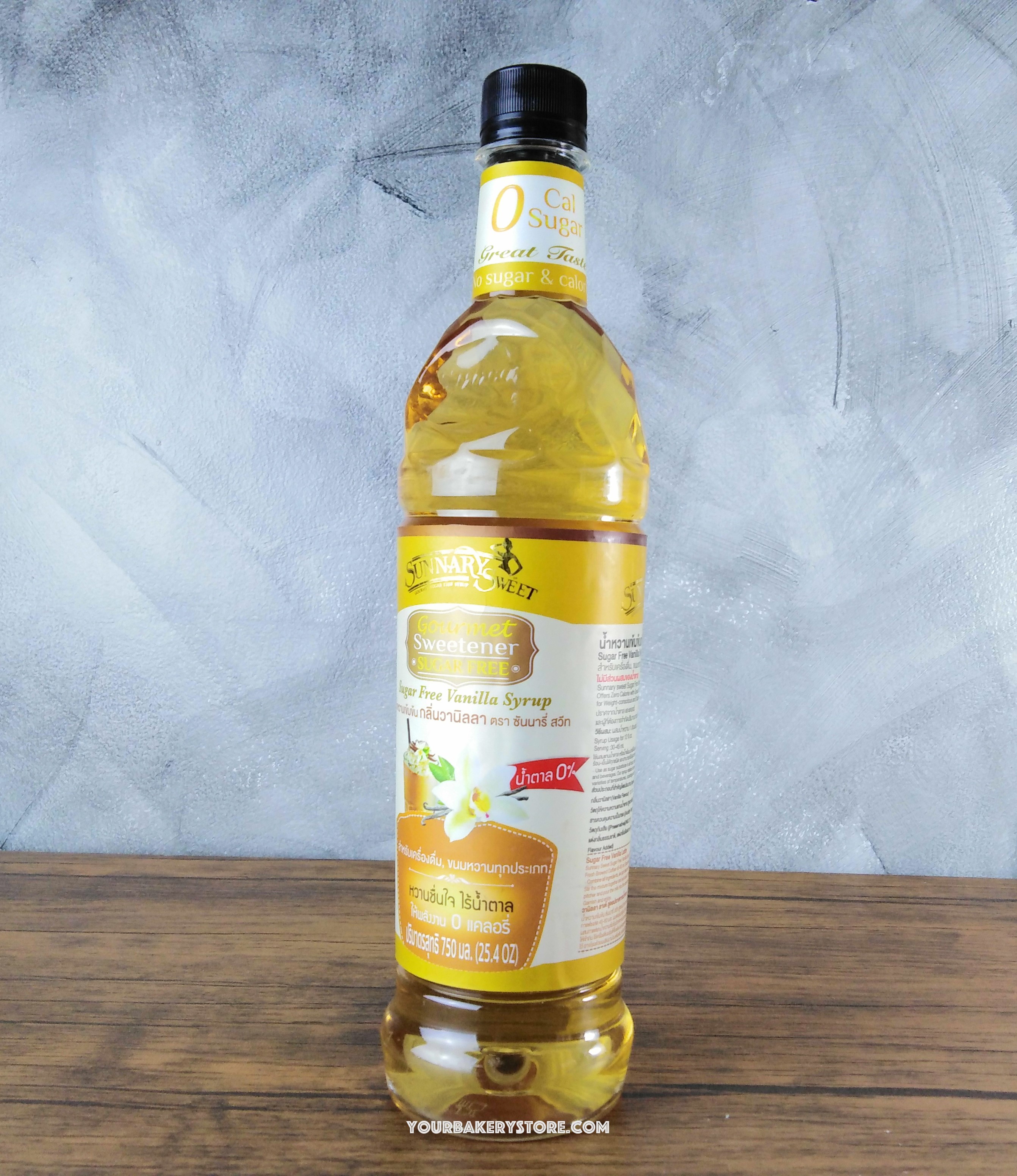 ไซรัปกลิ่นวานิลลา น้ำตาล 0% 750ml. ตรา Sunnary sweet