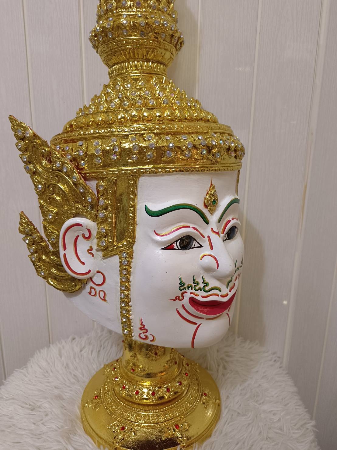 เศียรครู พระอิศวร ขนาดครอบ พร้อมฐานไม้อัดสีแดงฟรี