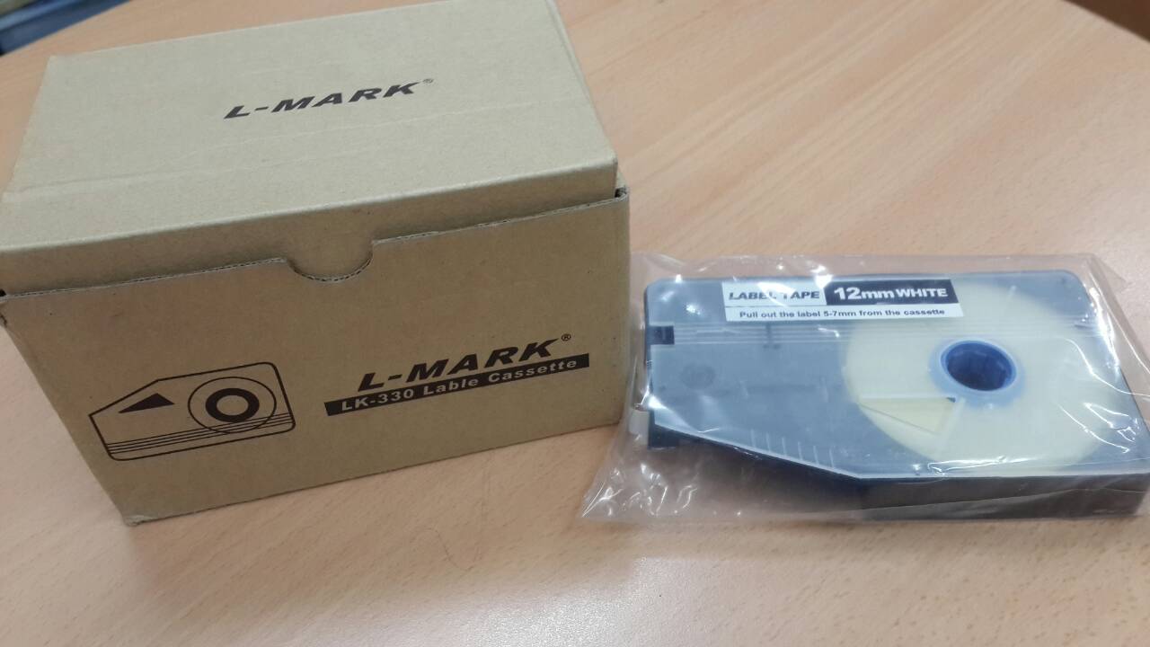 สติ๊กเกอร์ Label 12mm. White ใช้กับเครื่องพิมพ์ฮอตมาร์ค L-mark รุ่น LK330