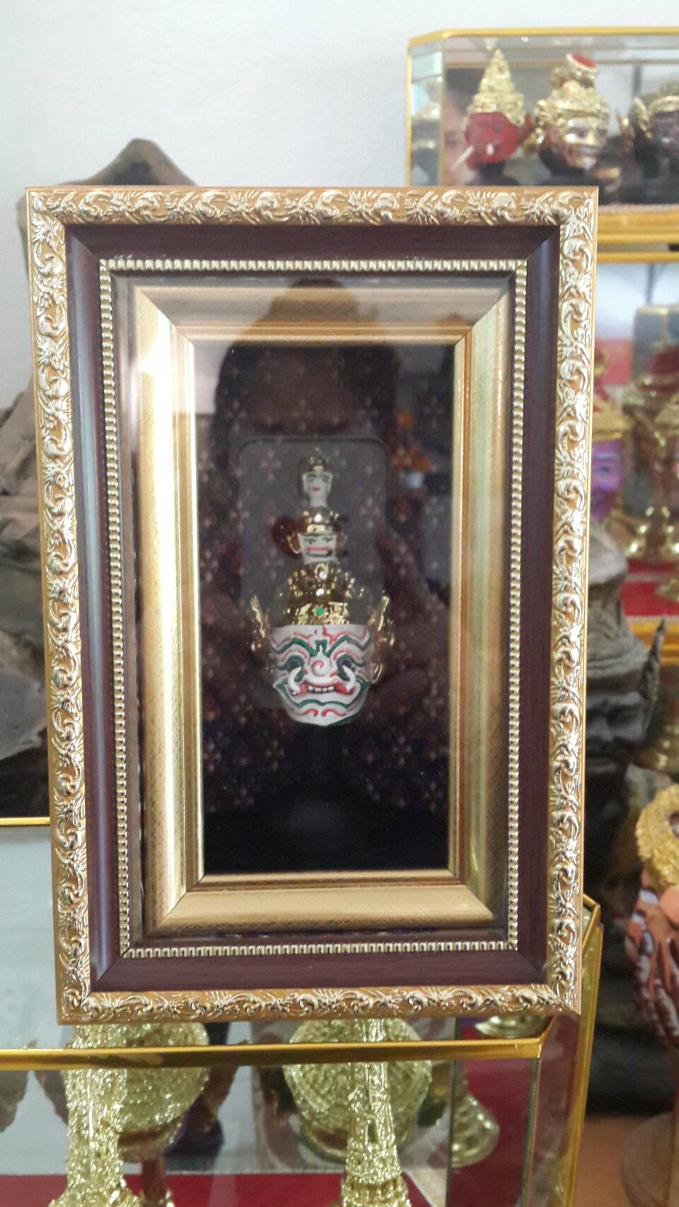 หัวโขนจิ๋ว พร้อมกรอบไม้ลายไทย