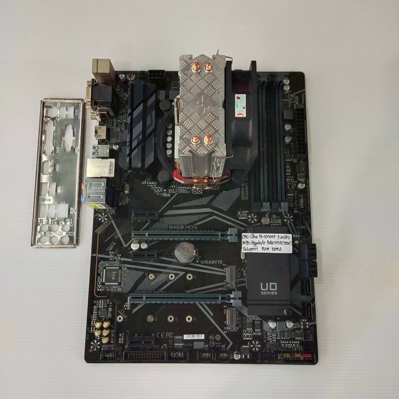 CPU + M/B Core i3-10100F + Gigabyte B460 HD3 (1200) ประกัน 2 เดือน