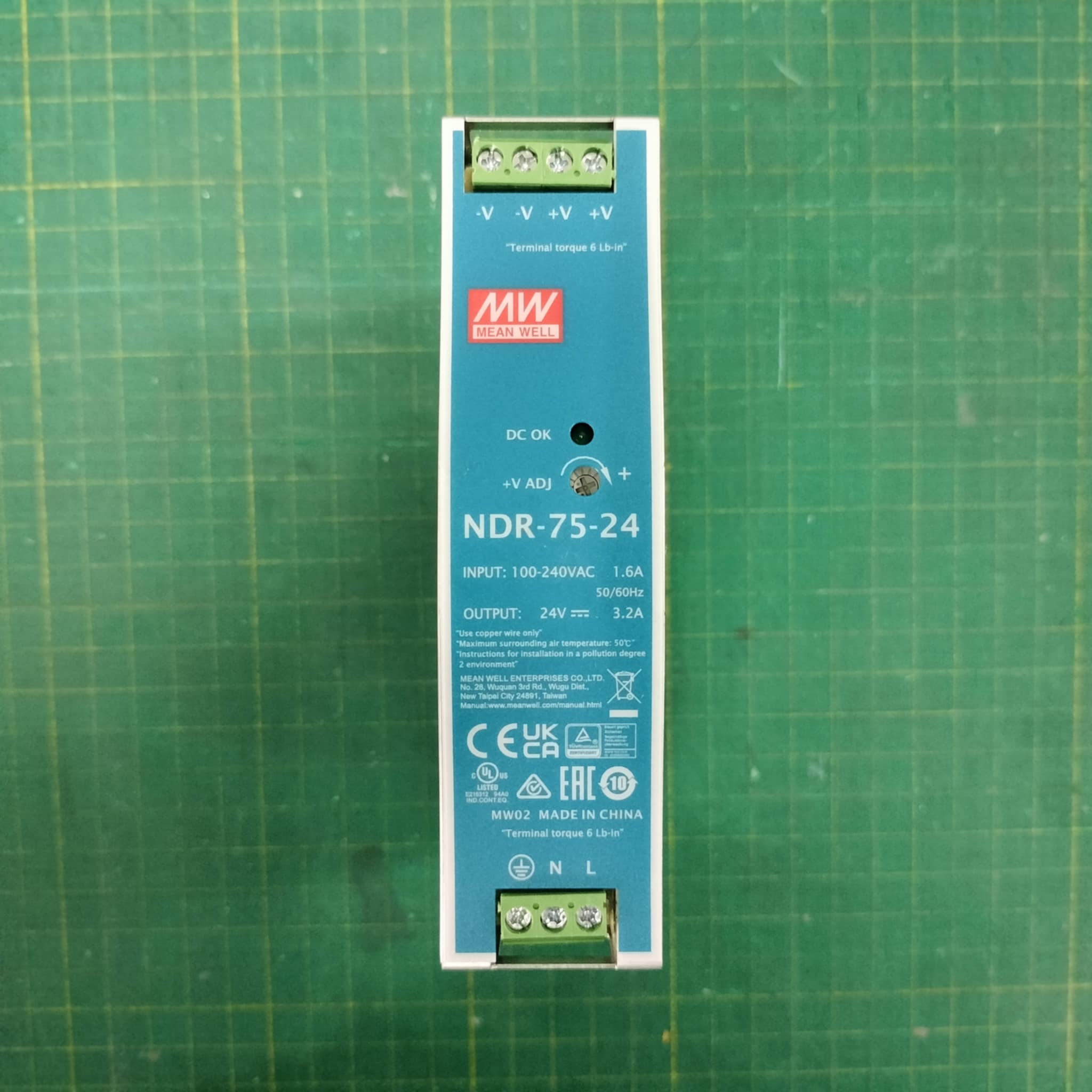 พาวเวอร์ซัพพลาย NDR-75-24 MEANWELL 3.2A 24VDC POWER SUPPLY NDR