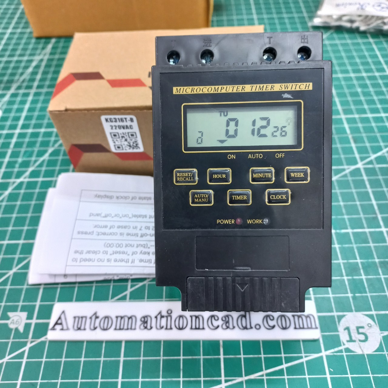 ไทม์เมอร์ KG316T-B 220VAC นาฬิกาตั้งเวลารายสัปดาห์ 16 โปรแกรม ไฟ 220VAC Timer Switch ทามเมอร์ KG316T